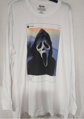 Ghost face long sleeve white shirt men's 2XL